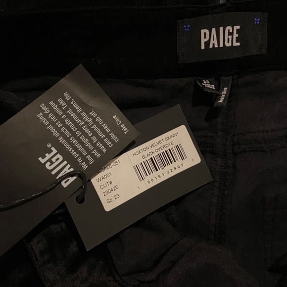 Paige Hoxton Ultra Skinny Velvet Jeans / Pants Sz 23 Black Overdye - Picture 8 of 8